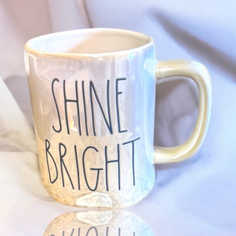 Graduation Present Idea RAE DUNN “SHINE BRIGHT” MUG Shimmering Iridescent Finish